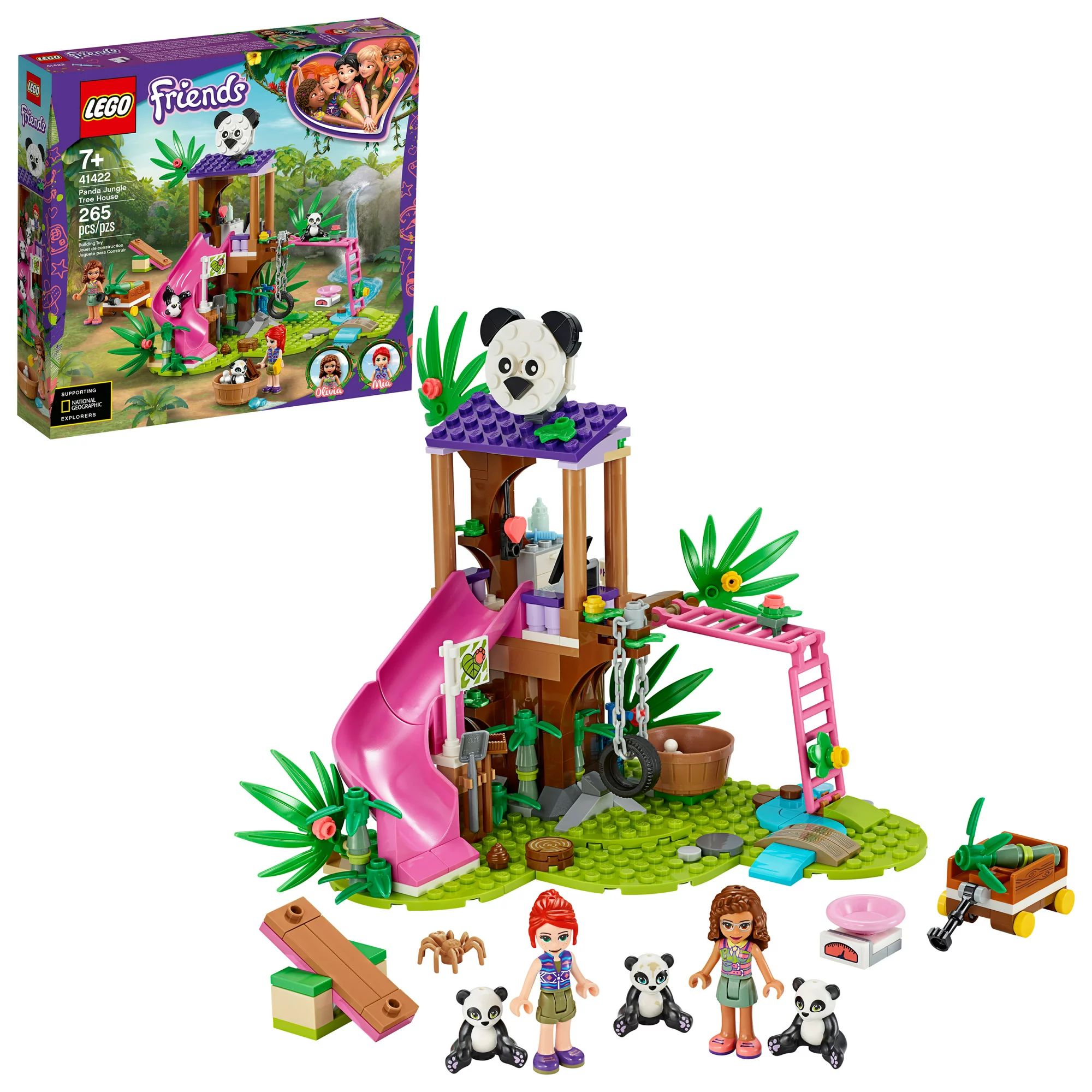 LEGO Friends Panda Jungle Tree House 41422 Set; Tree House Playset Features 3 Panda Toys (265 Pie... | Walmart (US)