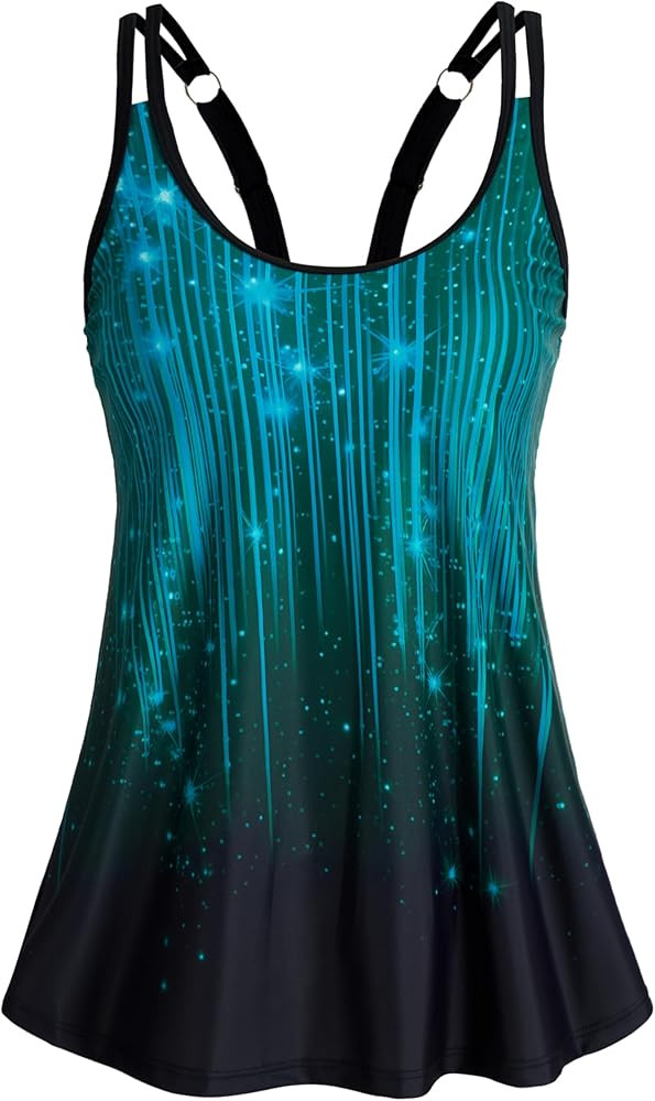 HUSKARY Tankini Tops for Women Flowy Swim Top Removable Padded Loose Fit Modest Bathing Suits No ... | Amazon (CA)
