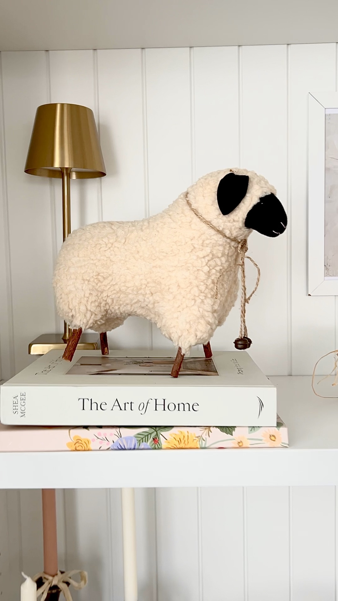 I love large decor pieces for my shelves. This large stuffed sheep with wood legs is perfect for our Spring Shelves. Any large figurine on a few stacked books with a little lamp creates a perfect scene! Creating little scenes in my shelves is how I love to decorate! 
Easter Decor
Spring Decor
Lamb Decor
Sheep Decor
Gold Lamp
Coffee Table Book

#LTKSeasonal #LTKFindsUnder50 #LTKHome
