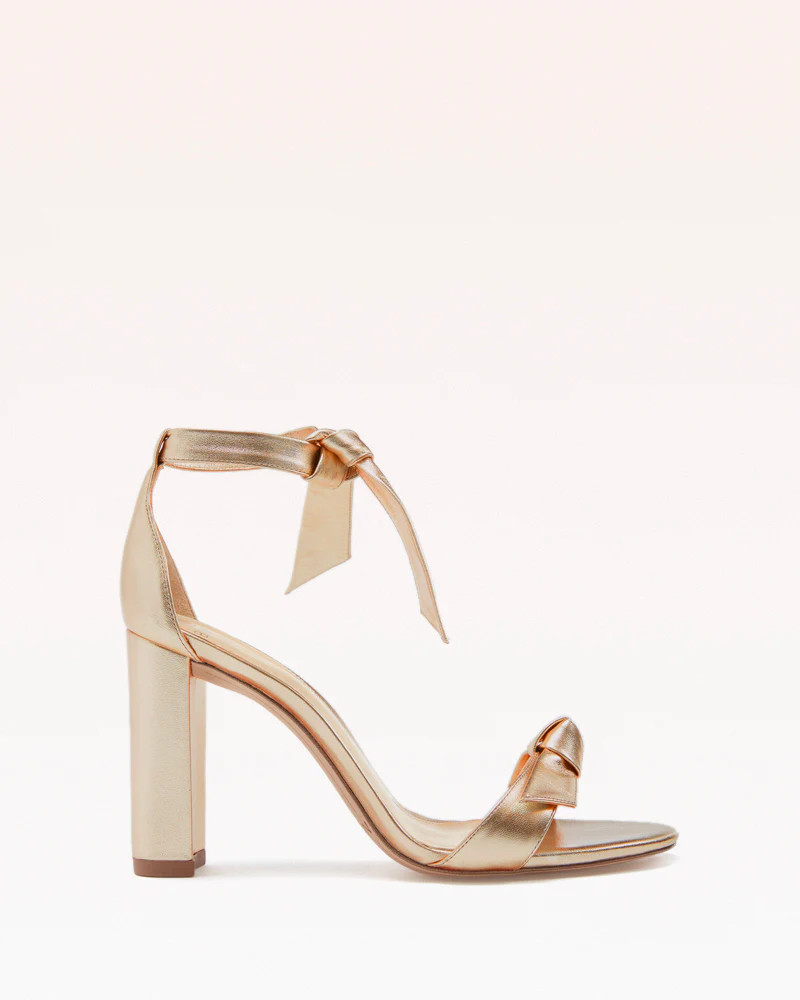 Clarita Block 90 High Heel Sandal in Gold | Alexandre Birman | Alexandre Birman