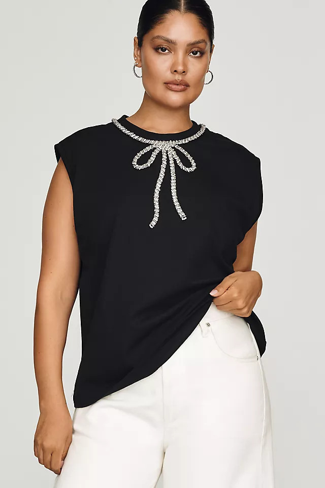 100% Cotton Pearl Bow Top | Anthropologie (US)