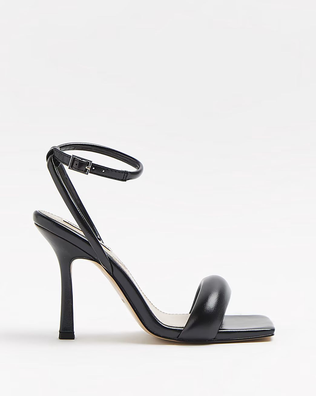 Black padded heeled sandals | River Island (UK & IE)