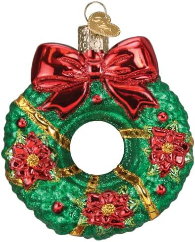 Old World Christmas Christmas Wreath Glass Blown Ornament for Christmas Tree, Handcrafted Holiday... | Amazon (US)