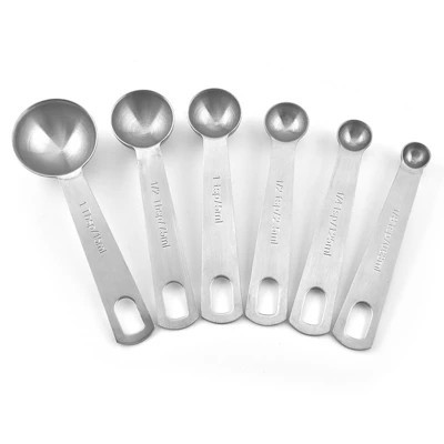Akoasm 6-Piece Metal Stainless Steel Thickened Measuring Spoons for Dry & Liquid Ingredients | Target