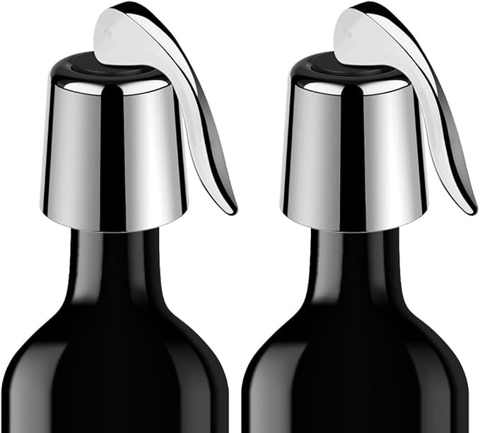 2Pcs of Wine Stoppers for 17mm-20mm Inner Diameter Wine Savers, The Stainless Steel Plug with Sil... | Amazon (US)