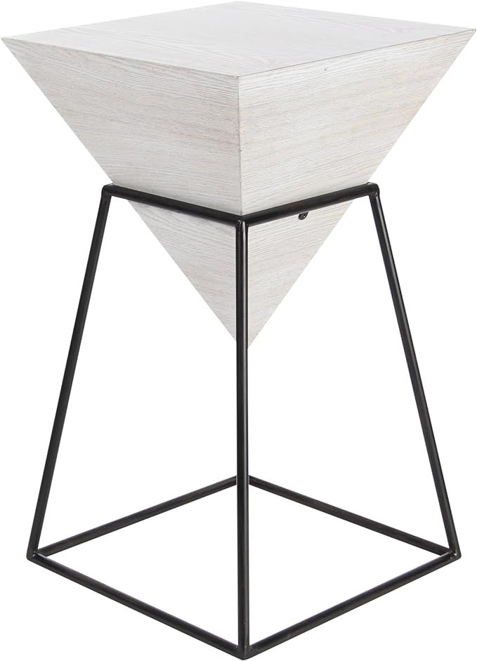 Deco 79 Wood Geometric End Accent, Side Table 14" x 14" x 24", White | Amazon (US)