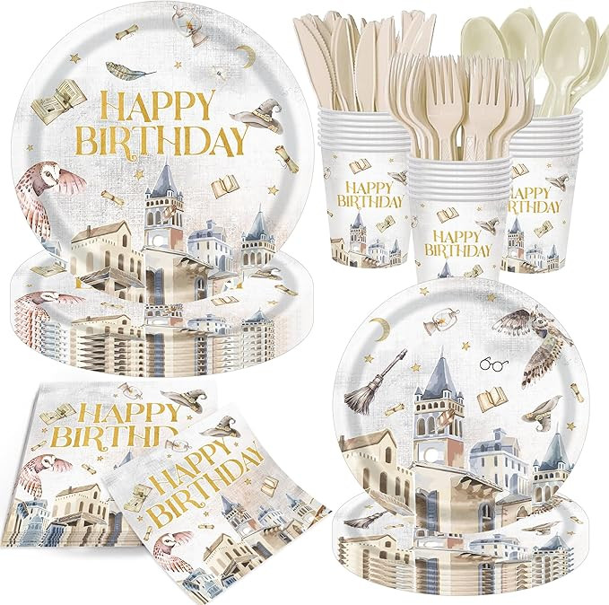140PCS Birthday Party Supplies Magical School Decorations for Kids Boys Birthday Magic Themed Pla... | Amazon (US)