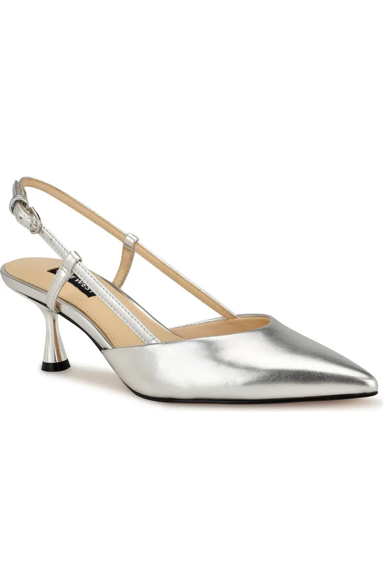 Rhonda Slingback Pointed Toe Kitten Heel Pump (Women) | Nordstrom