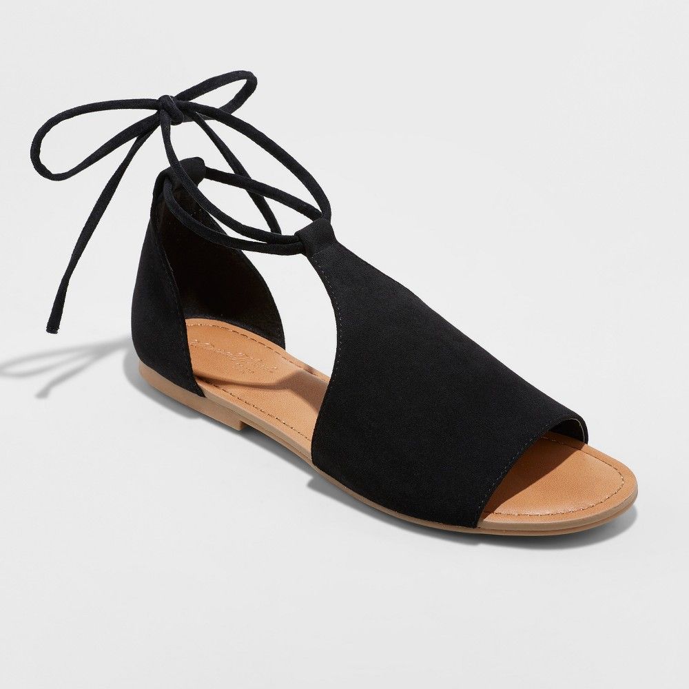 Women's Aileen Lace Up Slide Sandals - Universal Thread Black 10 | Target