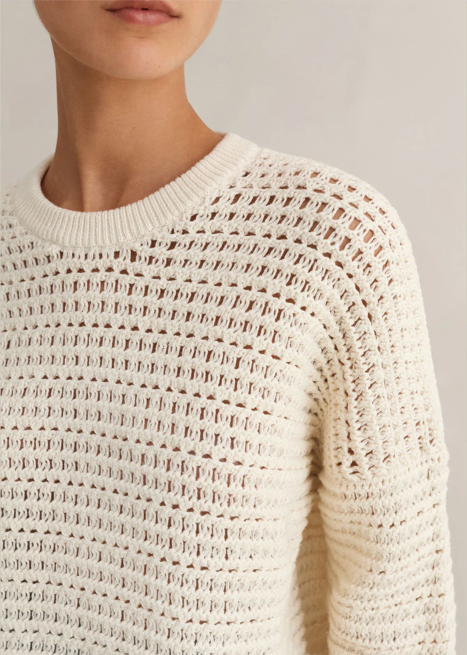Chunky Cotton Open Stitch Box Jumper | ME+EM Global (Excluding US)