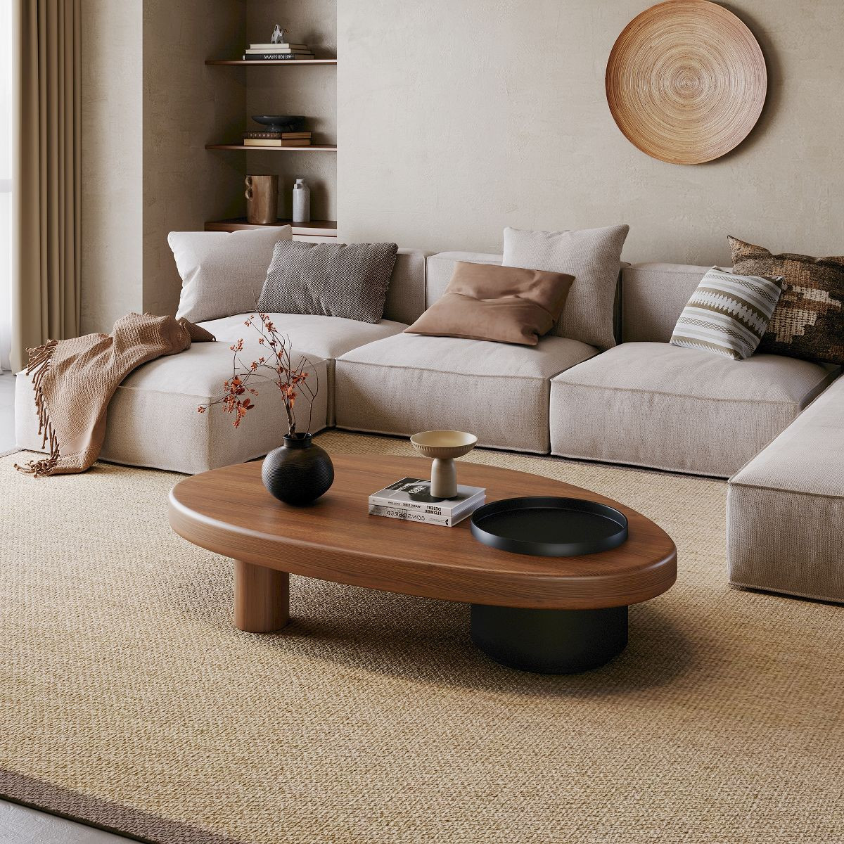Modern Oval Solid Wood Coffee Table with Hidden Storage | Target