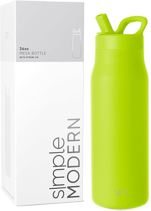 Simple Modern Water Bottle with Straw lid | Insulated Stainless Steel Thermos | Reusable Travel W... | Amazon (US)