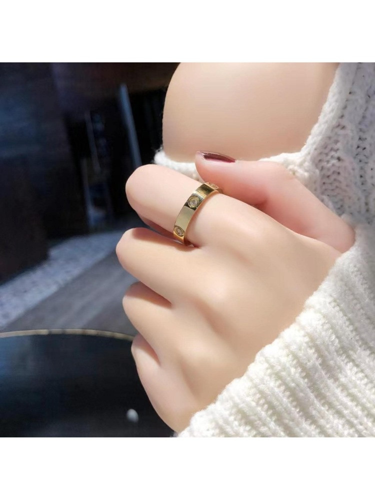 1pc Fashionable Stainless Steel Rhinestone Decor Ring For Women For Daily Decoration | SHEIN