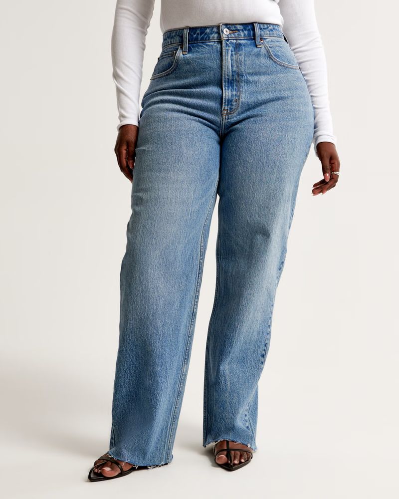 Women's Curve Love High Rise 90s Relaxed Jean | Women's Sale | Abercrombie.com | Abercrombie & Fitch (UK)