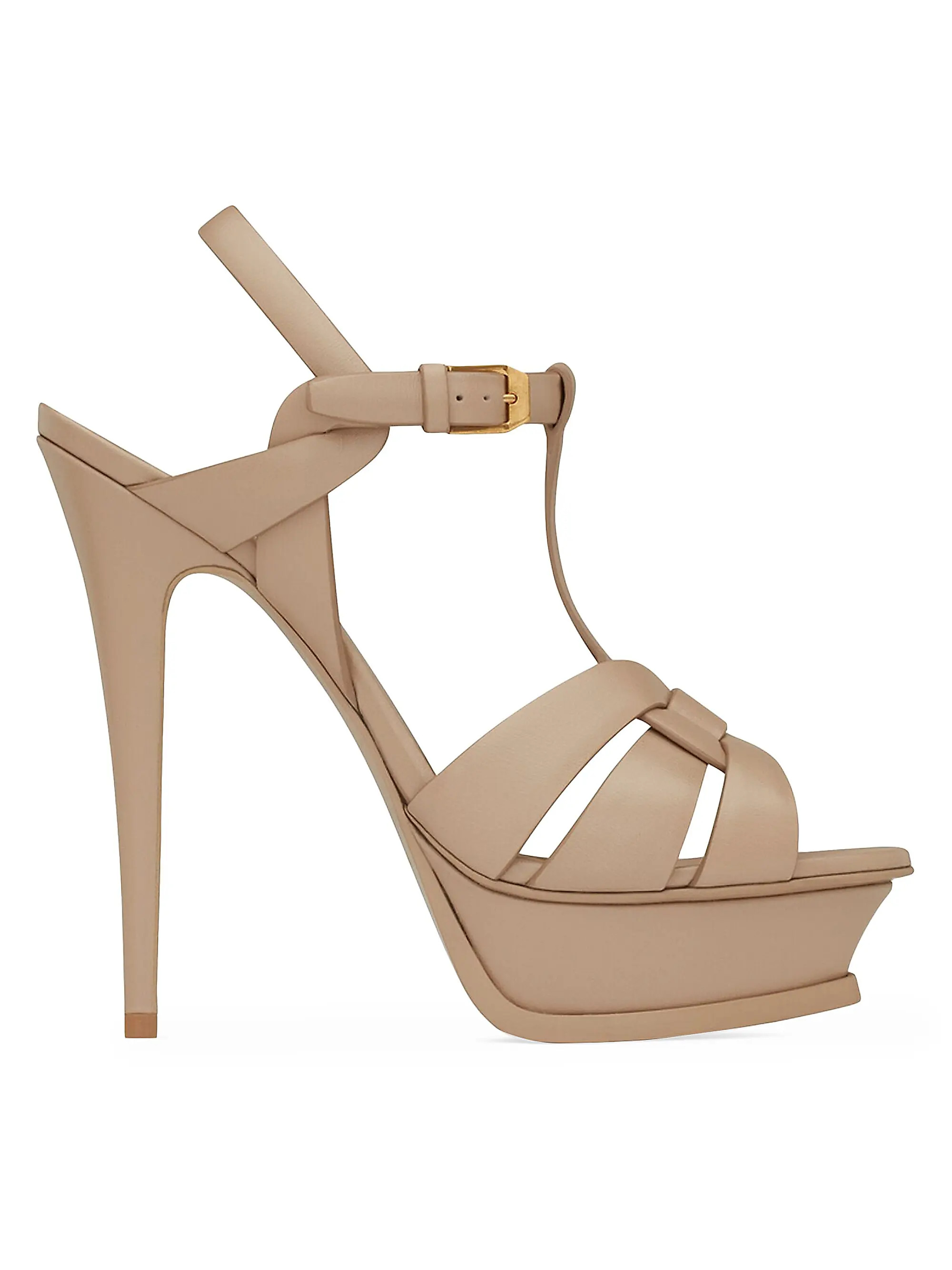 Saint Laurent Tribute Platform Sandals in Smooth Leather | Saks Fifth Avenue | Saks Fifth Avenue