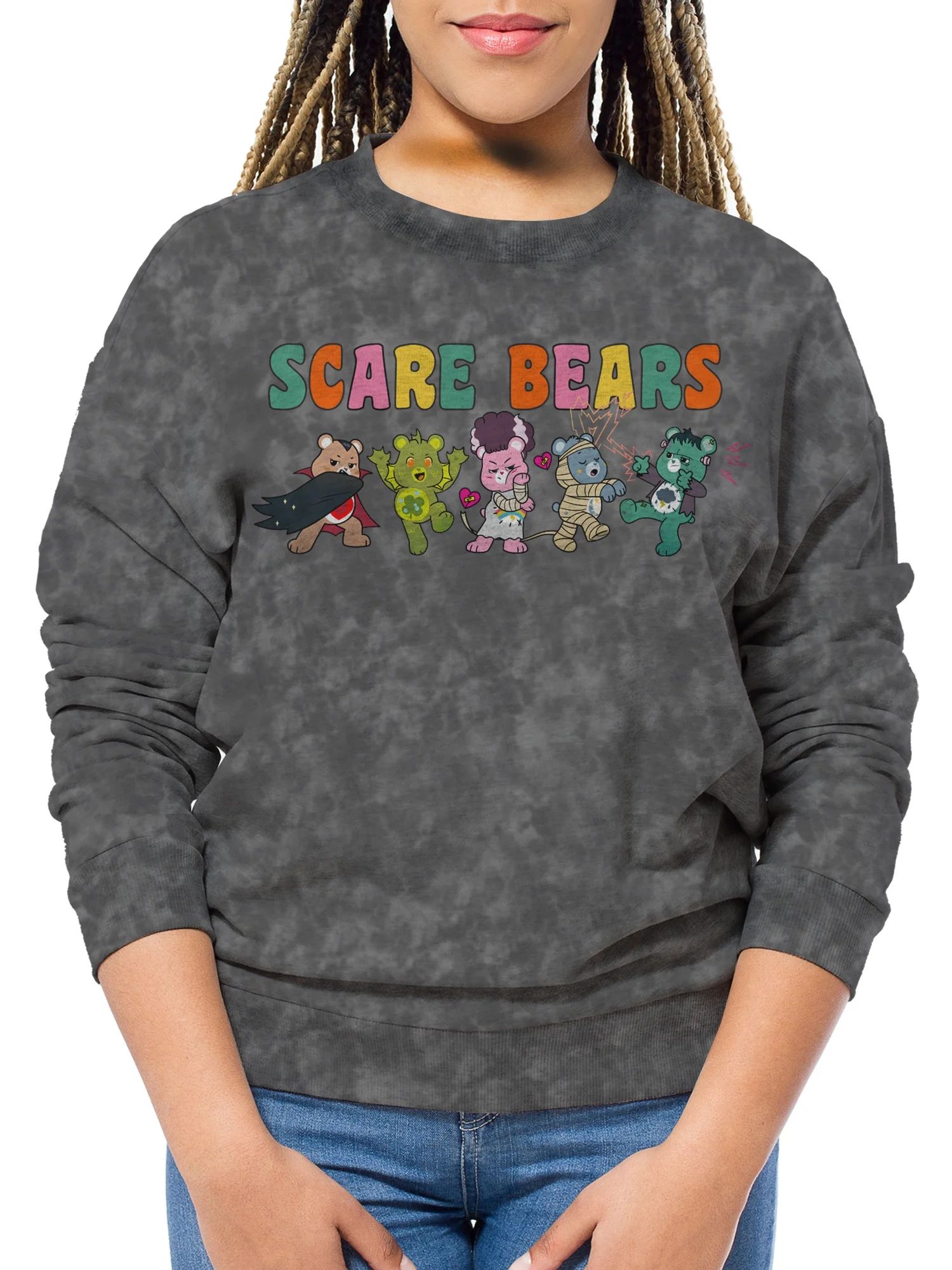 Care Bears Scare Line Up, Long Sleeve Graphic Sweatshirt, Women's | Walmart (US)