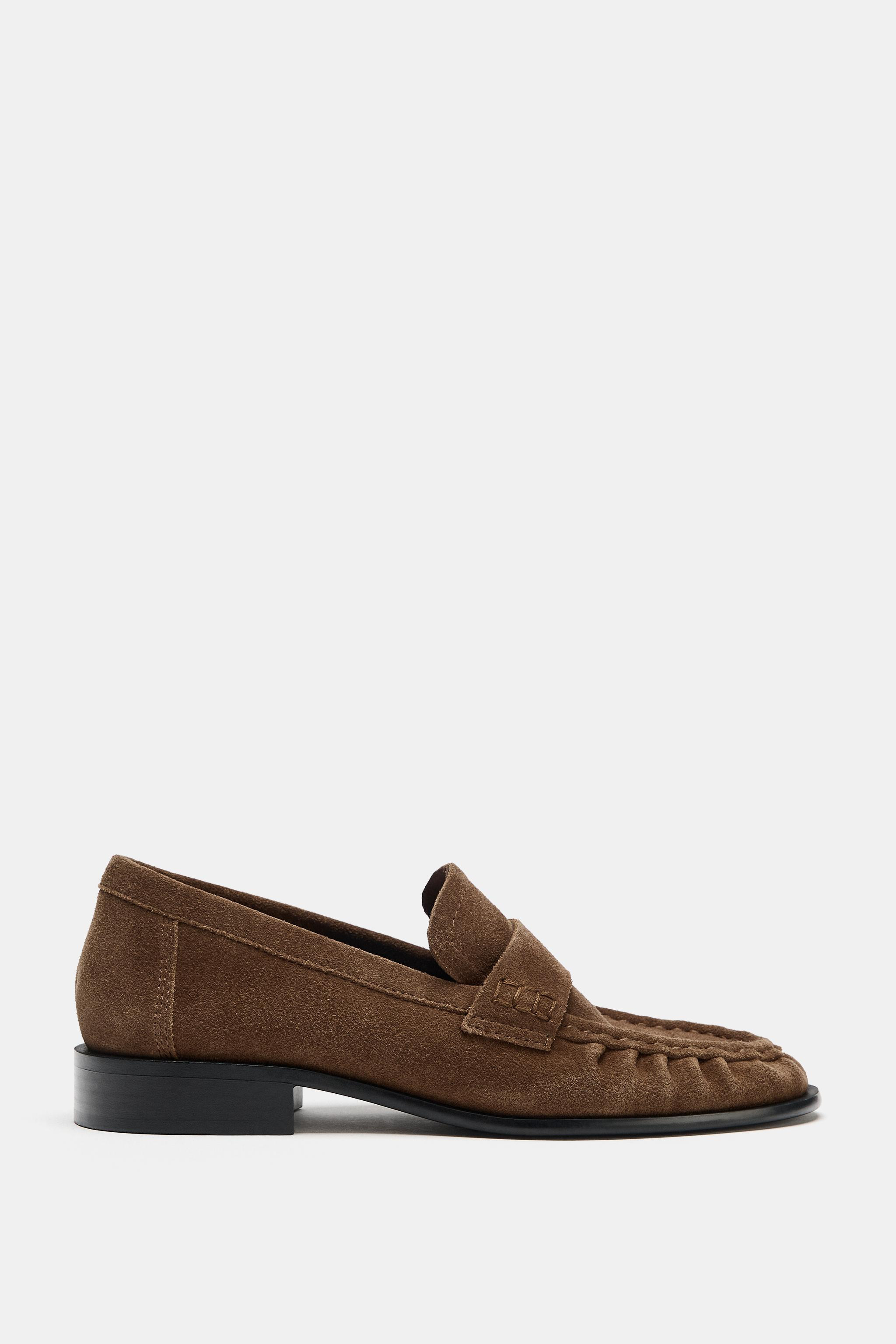 SPLIT SUEDE LOAFERS | Zara UK