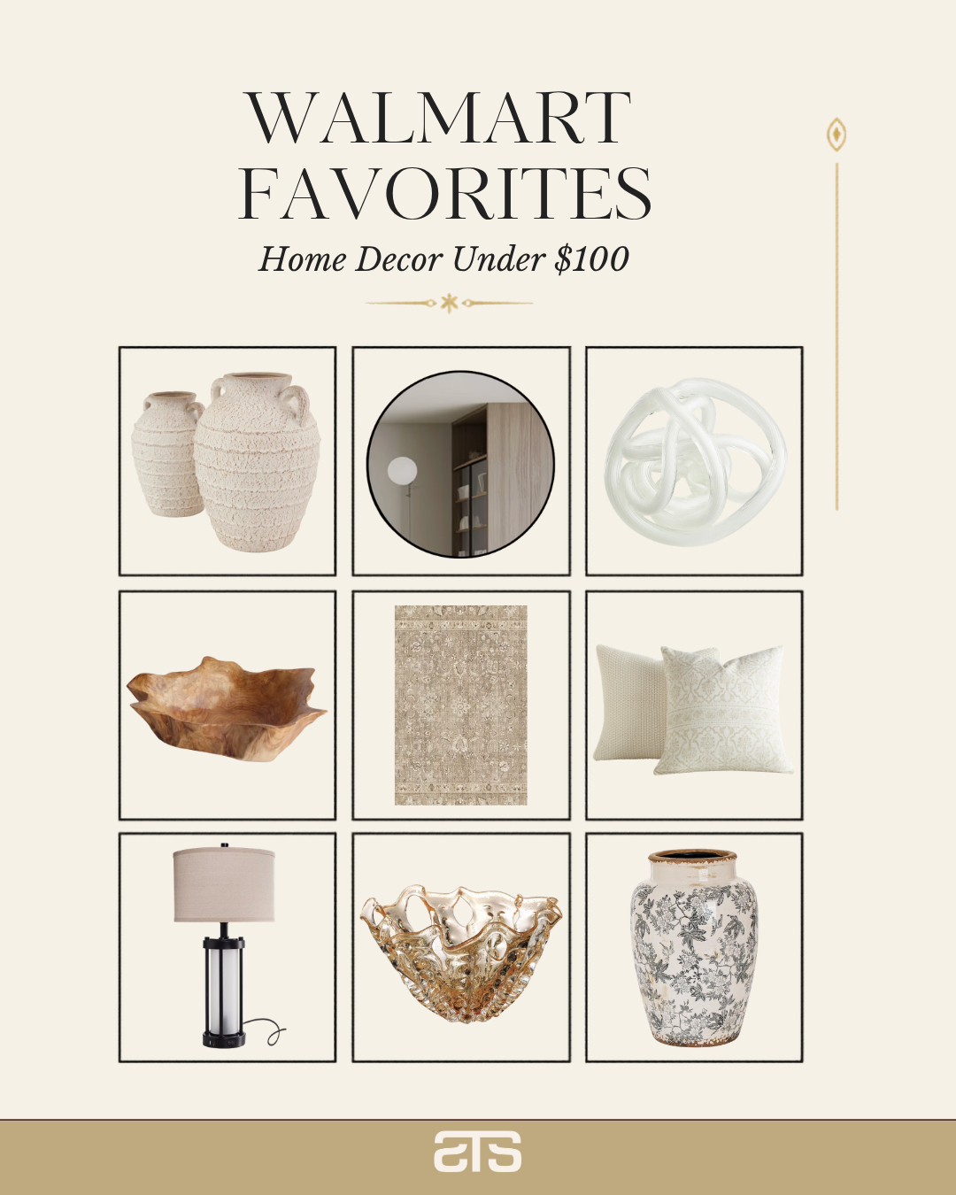 Designer-inspired home decor without the designer price tag✨ These Walmart favorites are all under $100 and include some of my go-to pieces for creating a warm, elevated home. Which one are you adding to your cart first? 🤎

#WalmartFinds #HomeDecor #AffordableDecor #NeutralHome #HomeStyling #DecorFinds #LTKHome #WalmartHome 

 #LTKHome