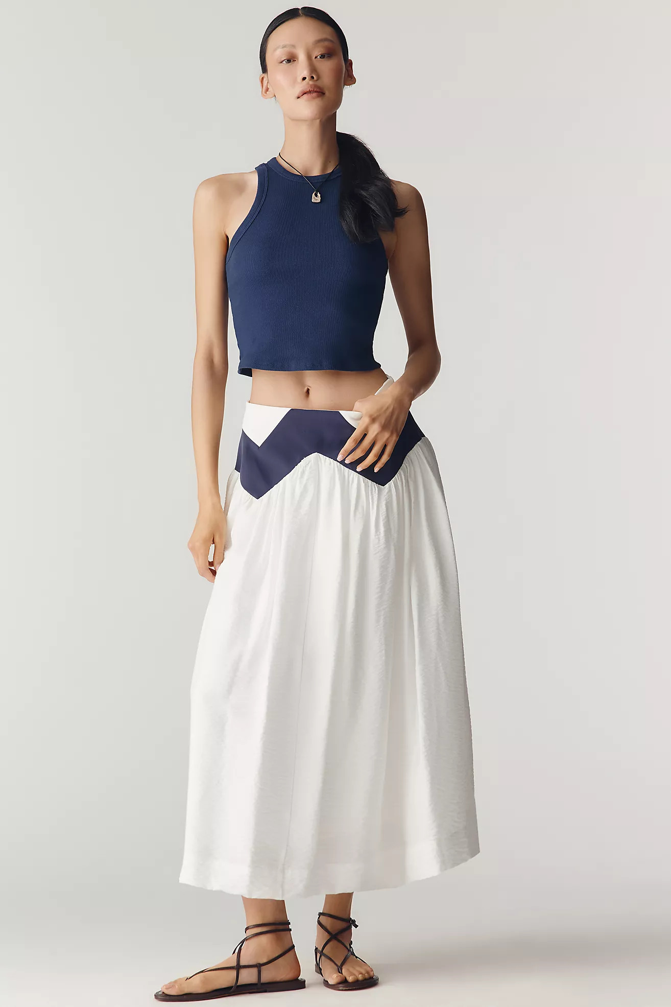 Maeve Geometric Midi Skirt | Anthropologie (US)