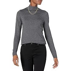 Amazon.com: Amazon Essentials Women's Lightweight Mockneck Sweater, Charcoal Heather, X-Small : C... | Amazon (US)