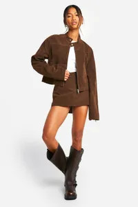 Vintage Suede Look Zip Up Jacket | boohoo (US & Canada)