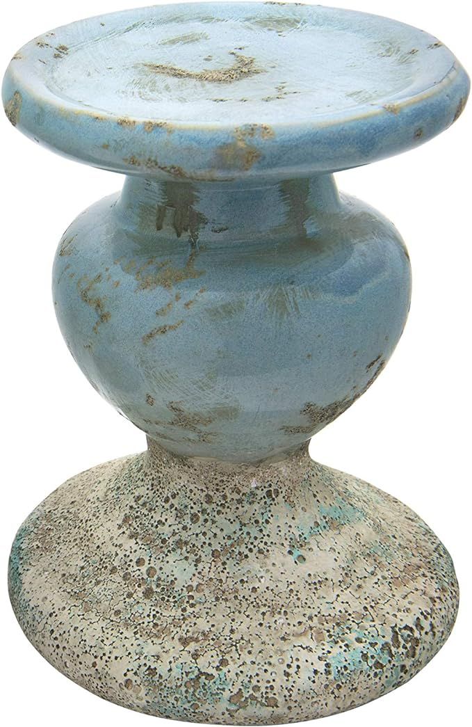 Creative Co-Op Distressed Blue Terracotta Pillar Candleholder | Amazon (US)