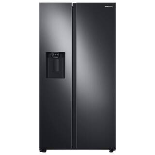 36 in. 27.4 cu. ft. Standard Depth Side by Side Refrigerator in Fingerprint-Resistant Black Stainless Steel | The Home Depot