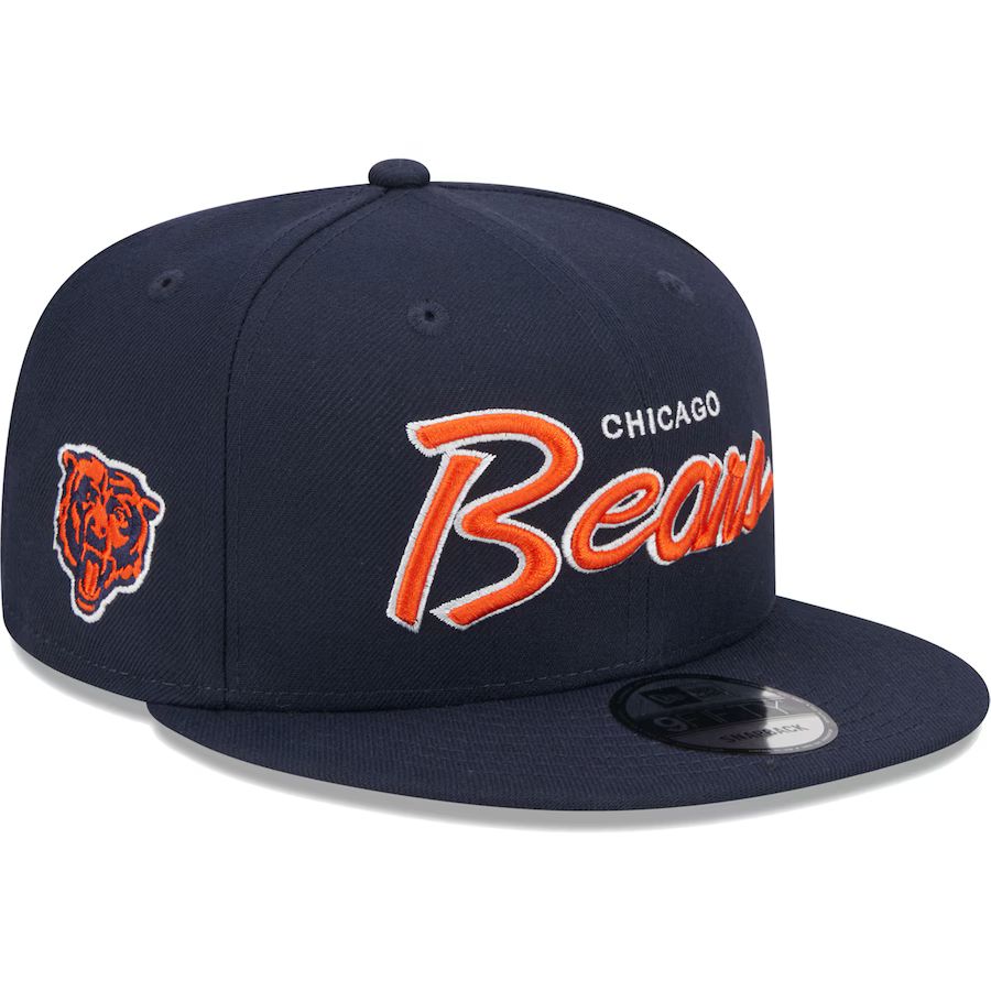 Chicago Bears New Era Main Script 9FIFTY Snapback Hat - Navy | Fanatics