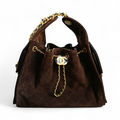 Chanel 26C Small Hobo Bag Dark Brown Suede with Gold Hardware | eBay | eBay US