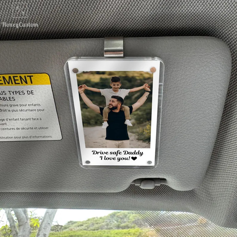 Dad Gifts Custom Photo Car Visor Clip Personalized Father's Day Gift for Him Unique Gift for Dad ... | Etsy (Global)