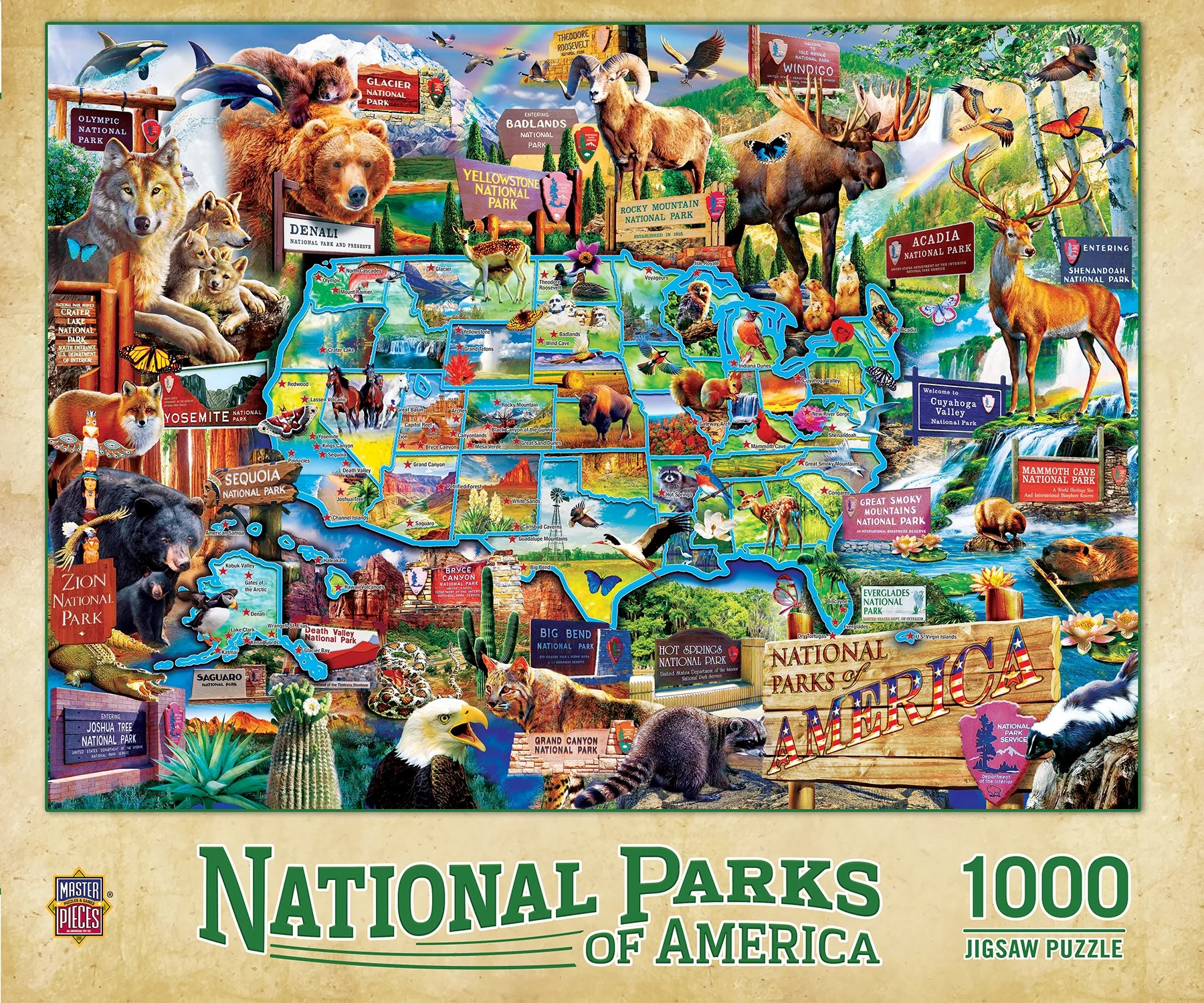 MasterPieces National Parks of America 1000 Piece Adult Jigsaw Puzzle 19.25" by 26.75" | Walmart (US)