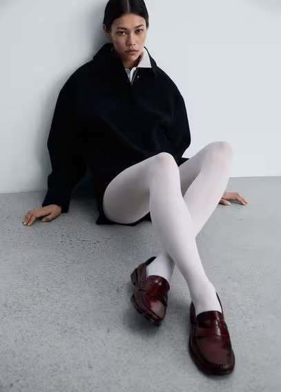 MANGO - Leather loafers burgundy - 6½ - Women | MANGO (US)