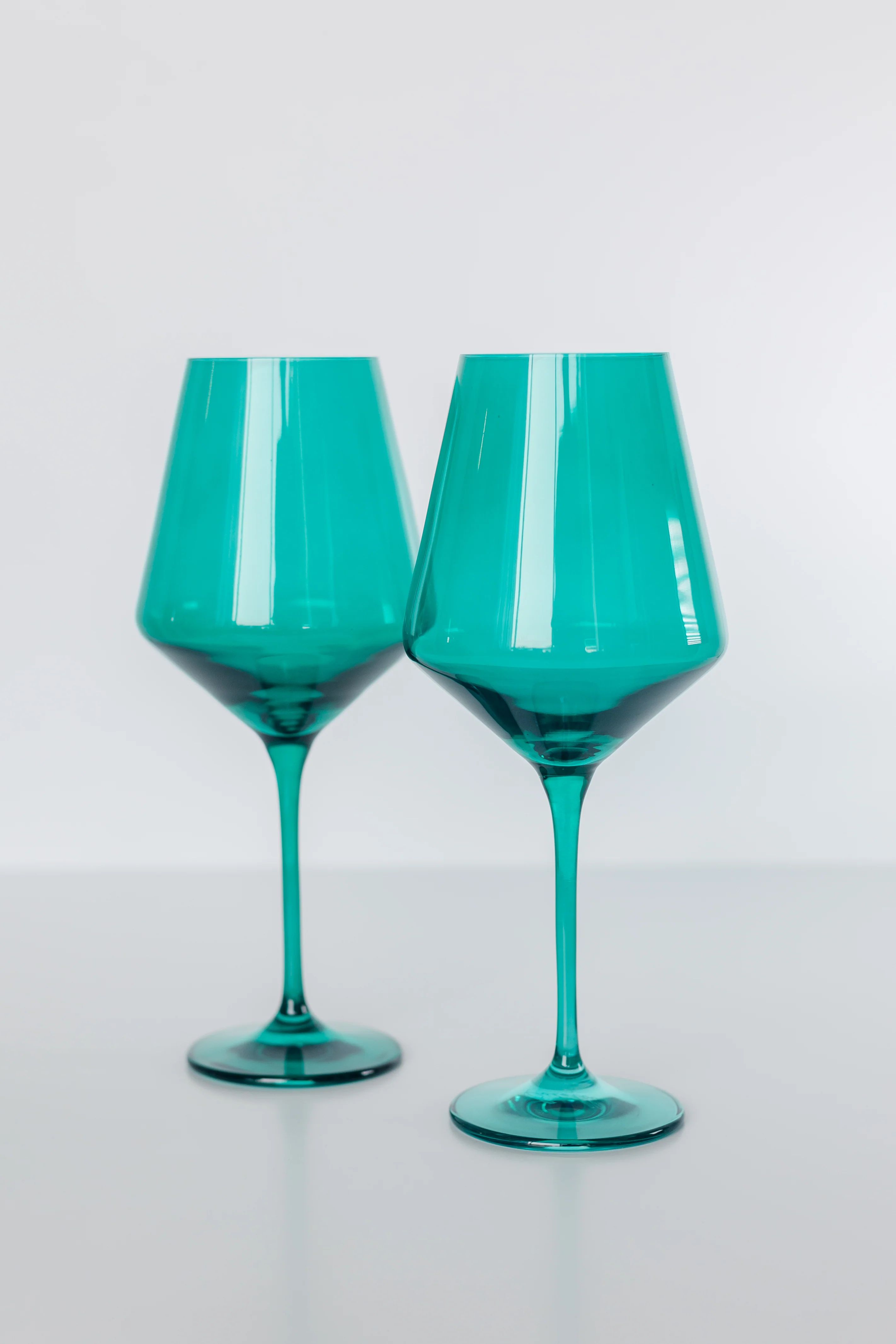 Estelle Colored Wine Stemware - Set of 2 {Teal} | Estelle Colored Glass
