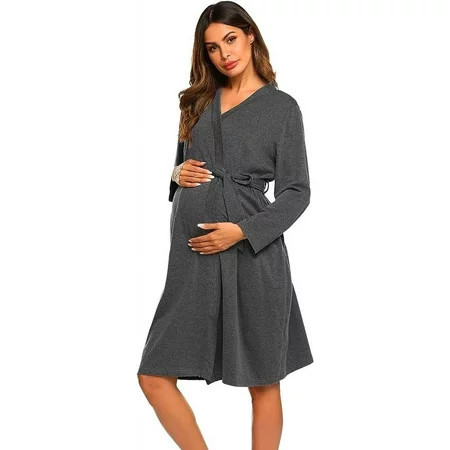 Avidlove Maternity Nursing Robes for Women Bathrobe Knee Length Hospital Gowns Labor Delivery Nightgown Dress for Pregnancy Breastfeeding | Walmart (US)