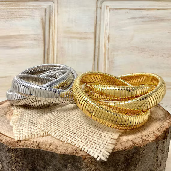 Rolling up Trinity Omega Cobra Bangle Bracelet Gold Plated | Etsy | Etsy (US)