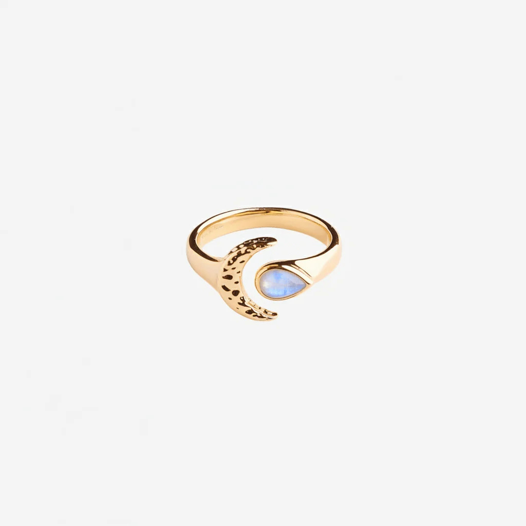 "I Create Miracles" Moon Stone Ring by Kristina Bazan | Natkina US