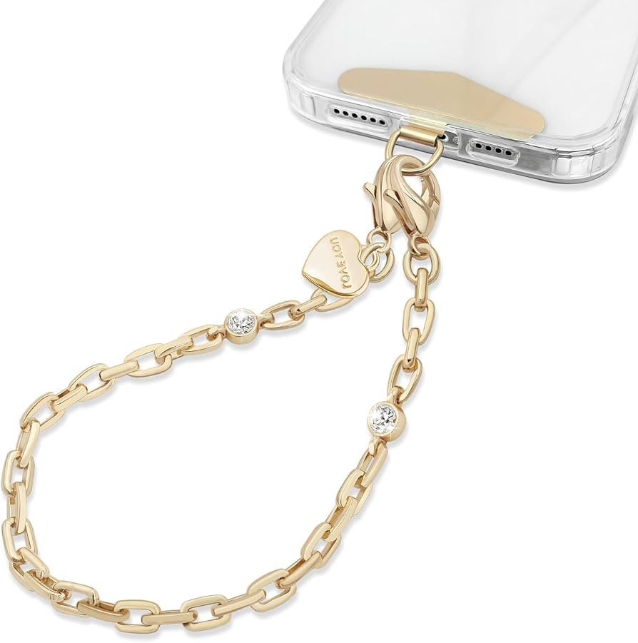 Phone Charm Strap Heart Phone Chain Wristlet With Metal Tether Tab Detachable iPhone Chain Wrist ... | Amazon (US)