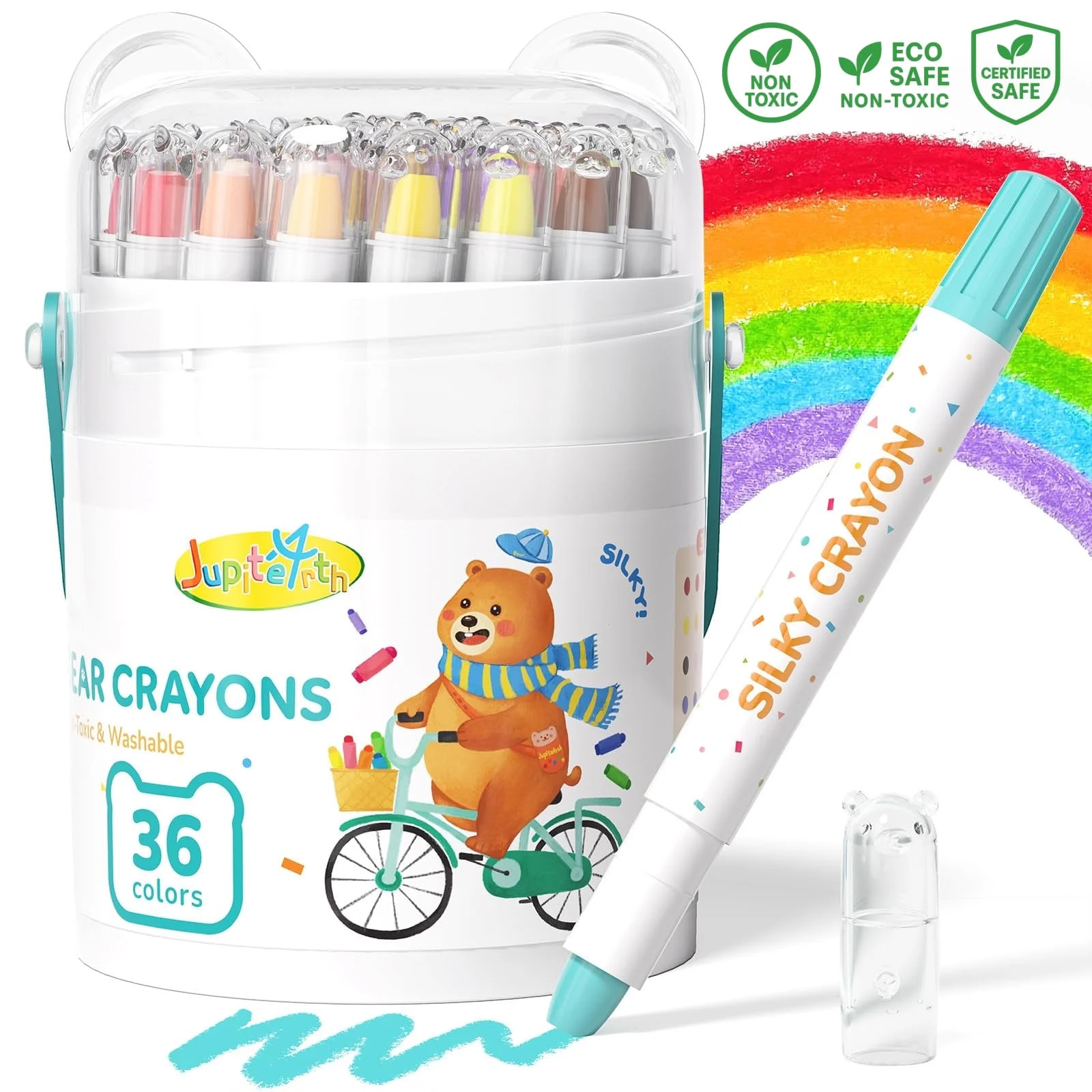 Jupitearth 36Ct Twistable&Non-Toxic Washable,Silky Crayons for toddlers1-3,Kids 4-8,Back to Schoo... | Walmart (US)