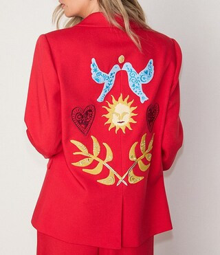 Never Fully Dressed Sundazed Romance Embroidered Long Sleeve Blazer | Dillard's | Dillard's