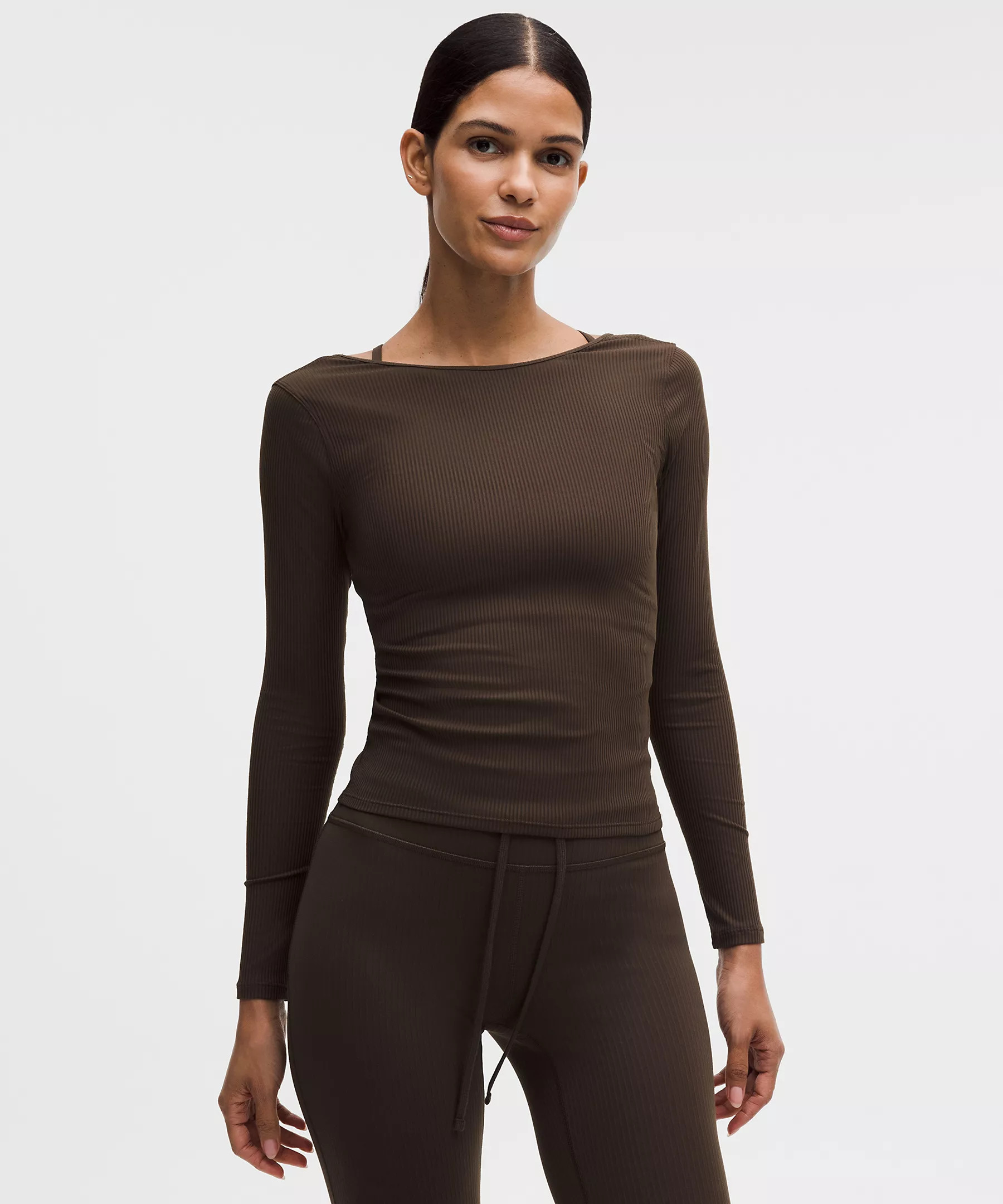 Ribbed Scoop-Back Yoga Long-Sleeve Shirt | Lululemon (US)