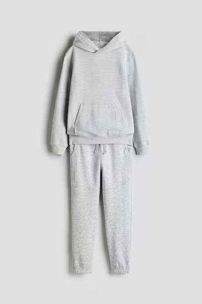 H & M - 2-piece Cotton Jersey Set - Gray | H&M (US + CA)