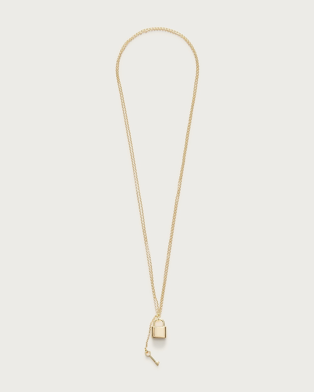 Metallic lock and key pendant necklace | J. Crew US