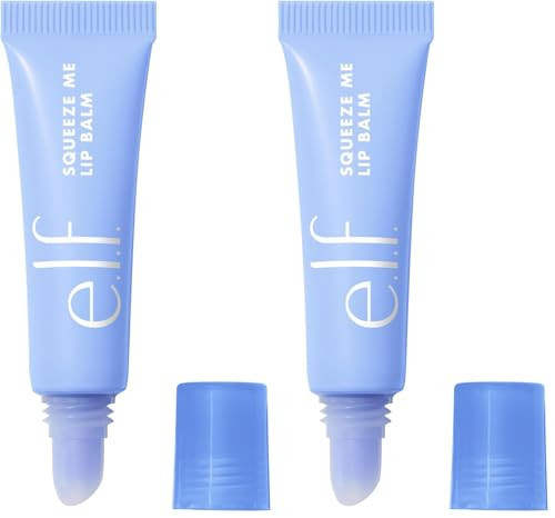 e.l.f. Squeeze Me Lip Balm, Moisturizing Lip Balm For A Sheer Tint Of Color, Infused With Hyaluronic Acid, Vegan & Cruelty-Free, Blueberry (Pack of 2) | Amazon (US)