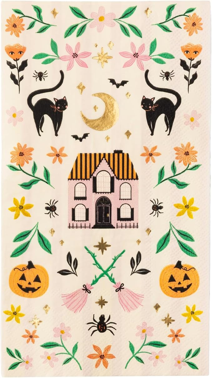 Bonjour Fête Haunted House Cottagecore Guest Towels, Pack of 20, 4.25x7.75" | 3-ply cottagecore ... | Amazon (US)