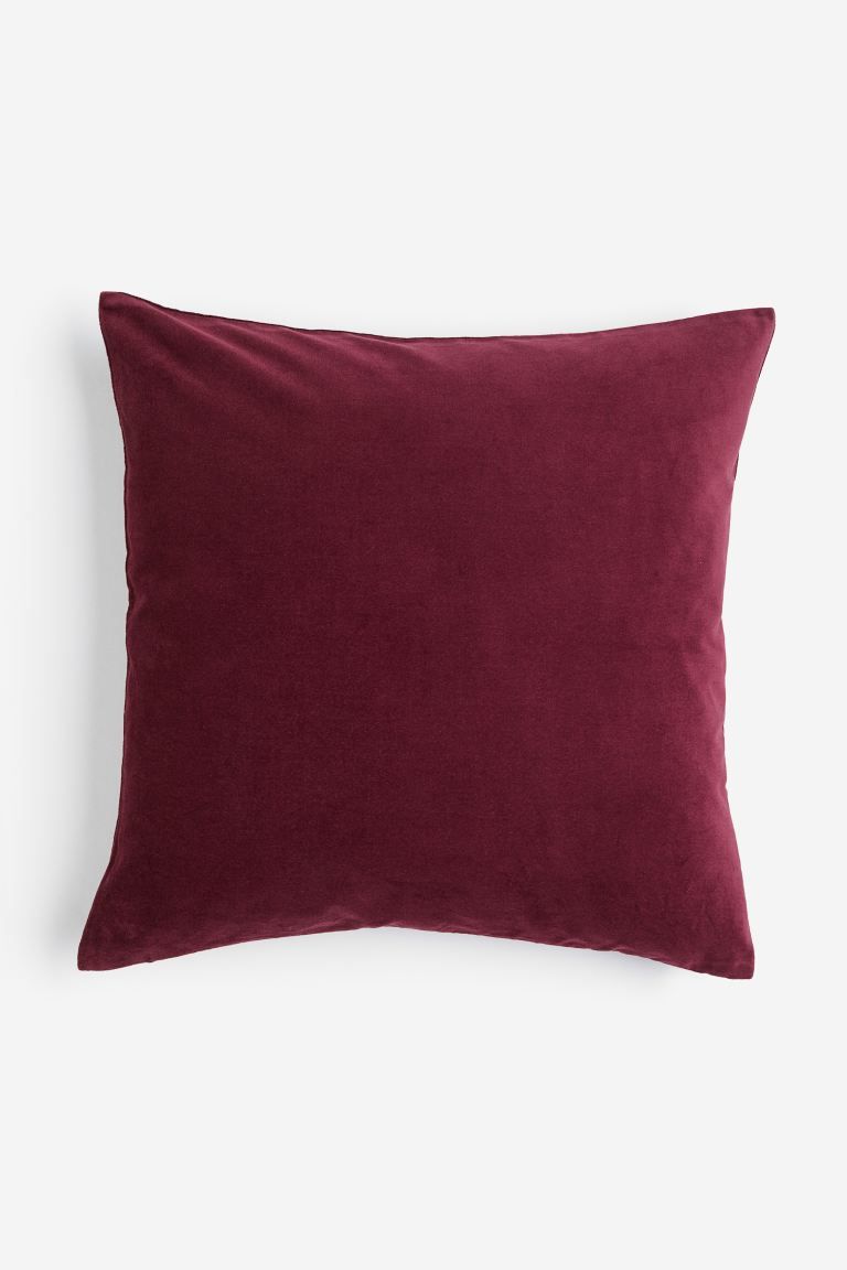 Cotton Velvet Cushion Cover - Dark red - Home All | H&M US | H&M (US + CA)