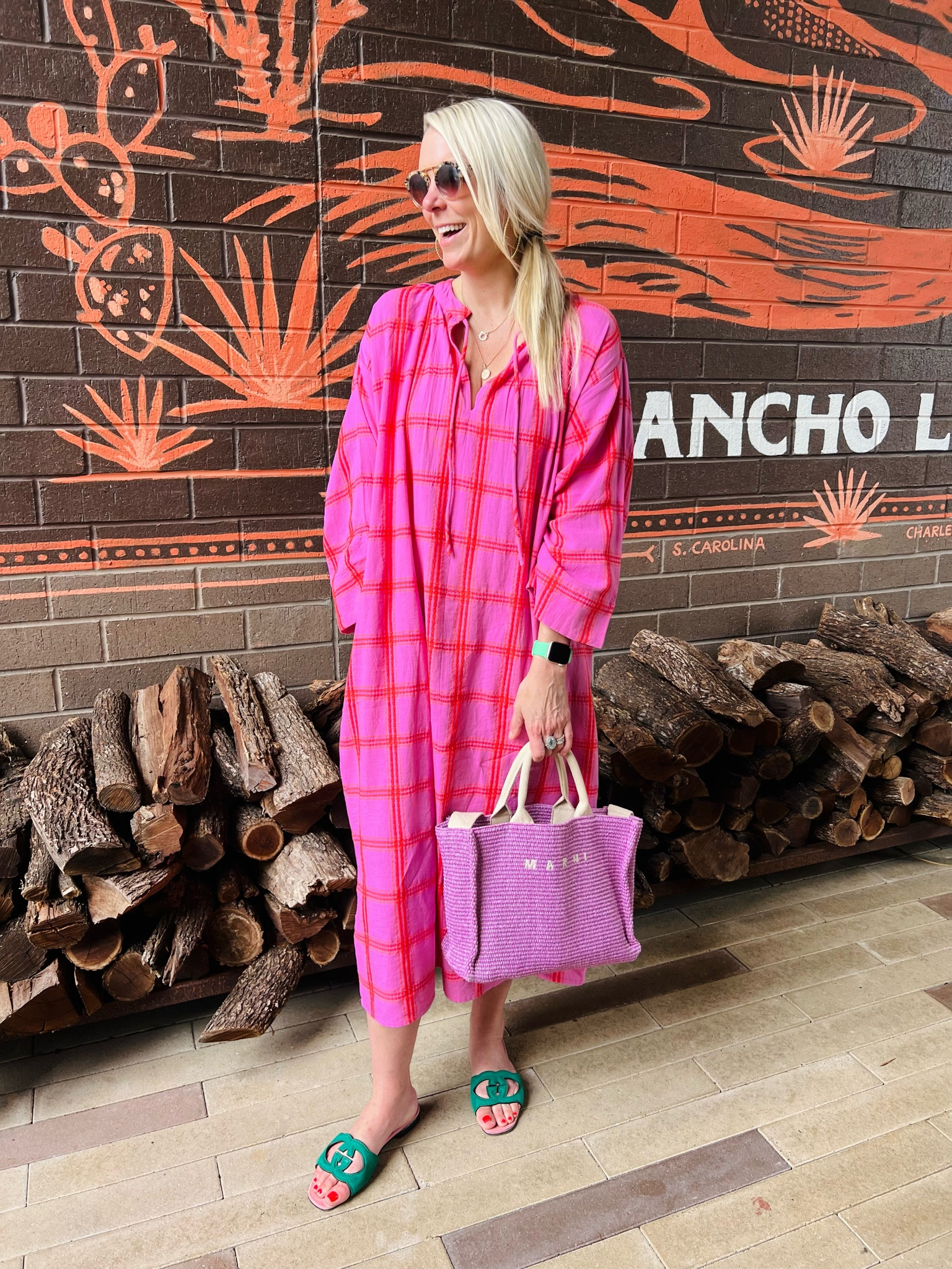 Dress runs large size down, I’m in XS 