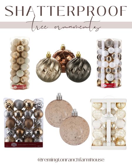 Shatterproof Ornaments - Gold ornaments - brown ornaments - Christmas ornaments 

#LTKSeasonal #LTKHoliday