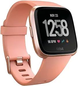 Fitbit Versa Smart Watch, Peach/Rose Gold Aluminium, One Size (S & L Bands Included), Heart Rate ... | Amazon (US)