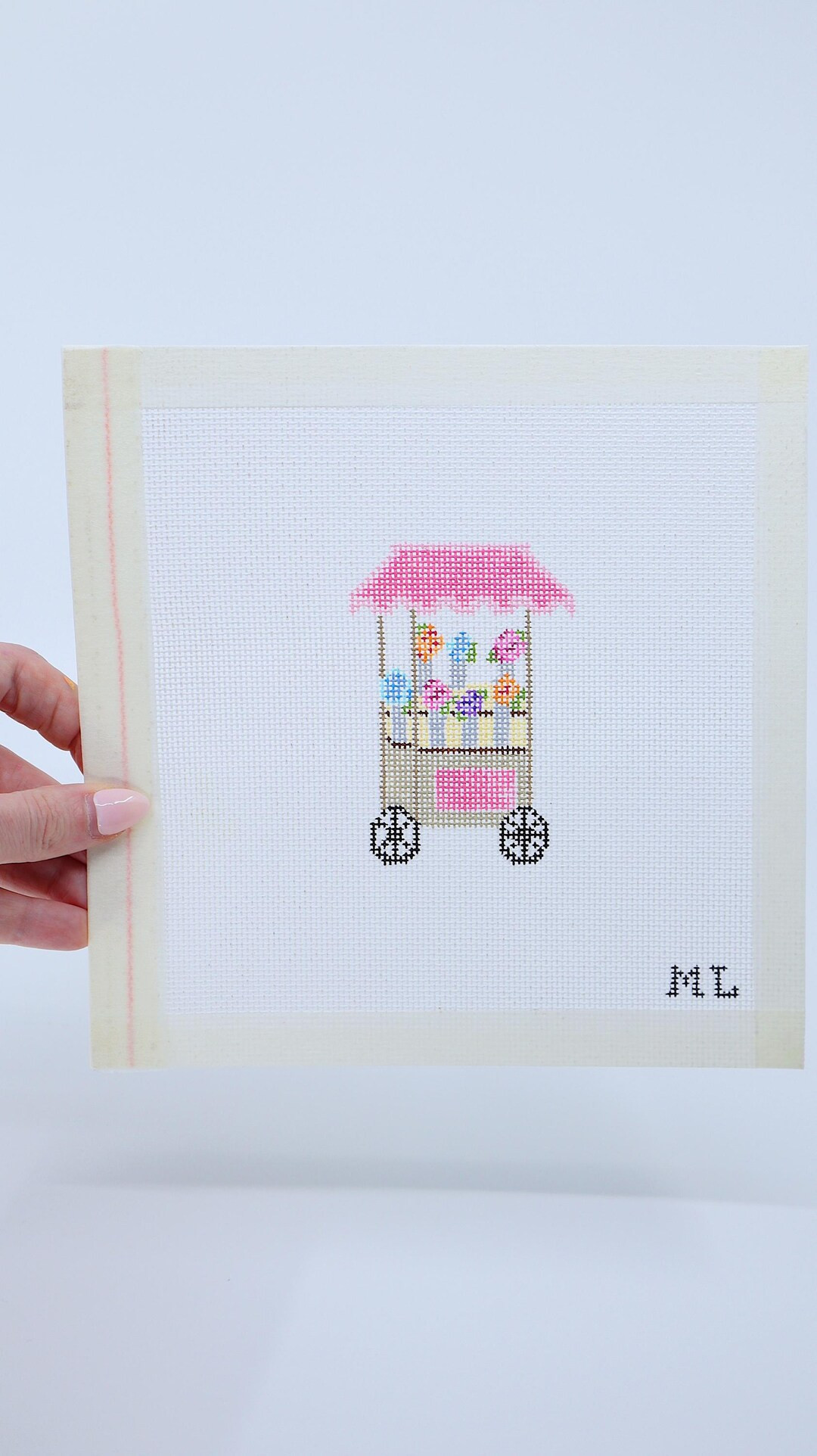 Pink Flower Cart| Hand-painted Needlepoint Canvas | 18 Mesh | Made to Order | Canvas Only - Etsy | Etsy (US)