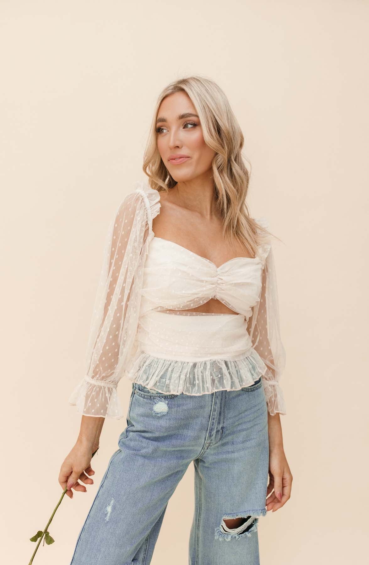 Julianna Ivory Cut Out Top | The Post